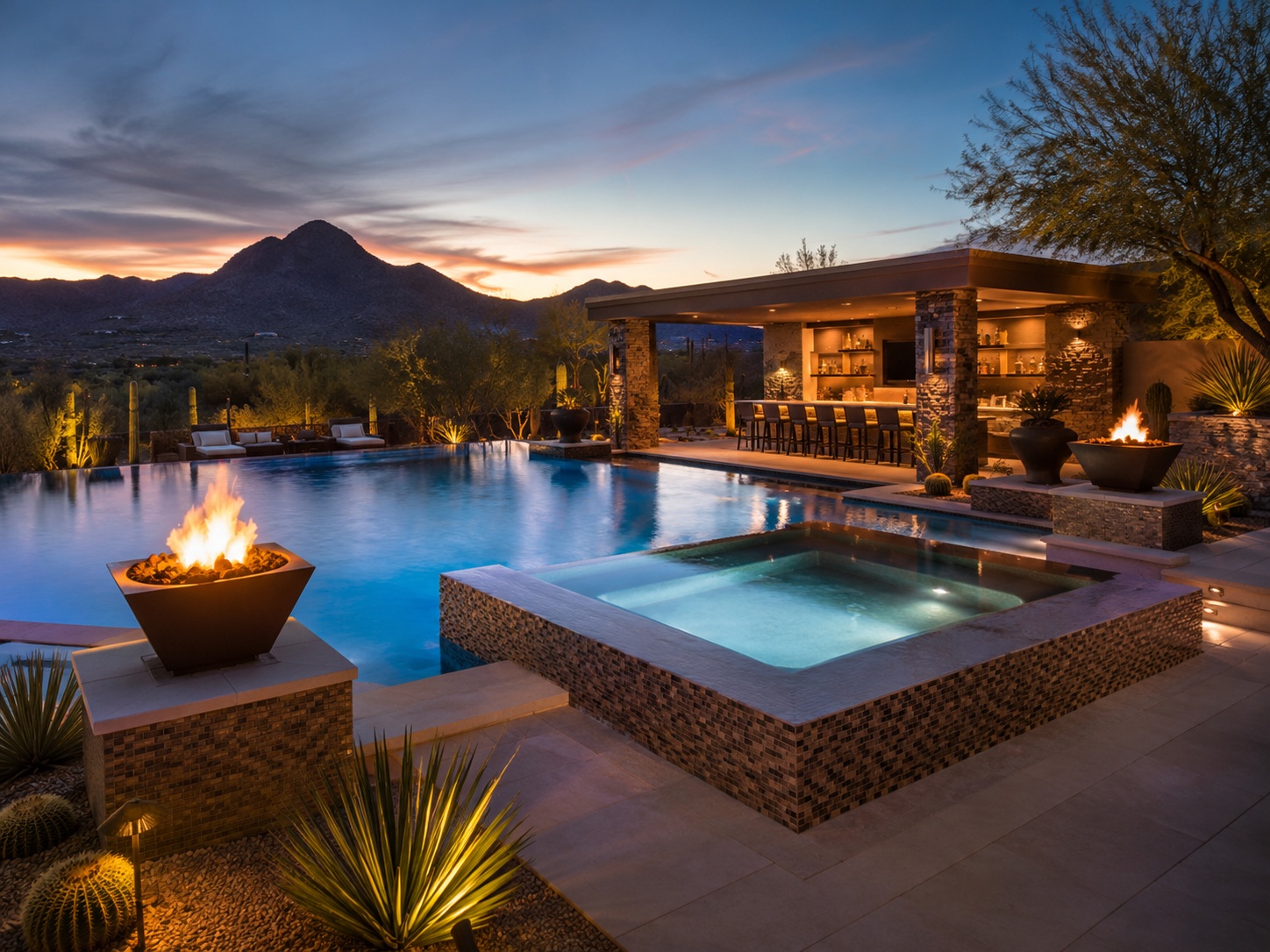 Spy Designs desert courtyard pool render