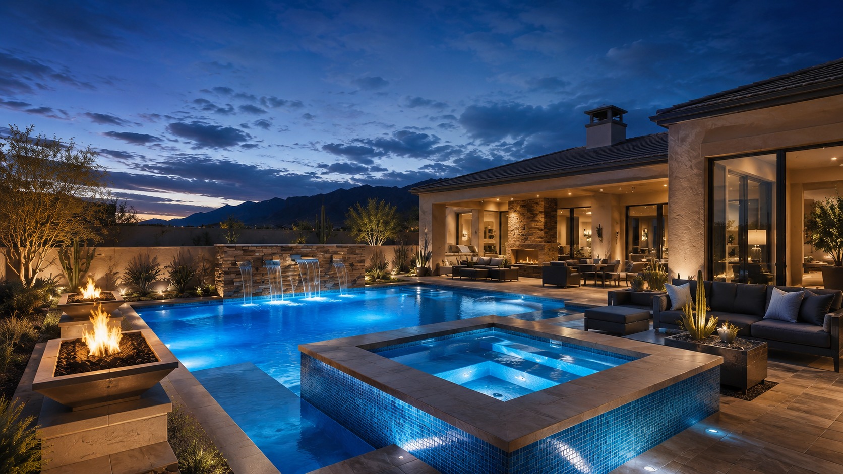 Luxury custom pool and backyard design by Spy Designs